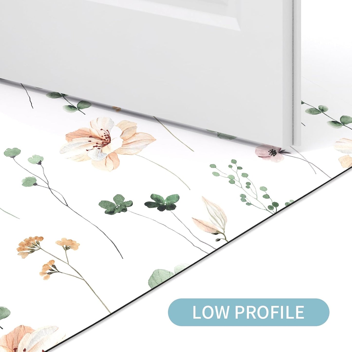 Floral Shower Curtain & Bath Mat Set - Snap-In Liner