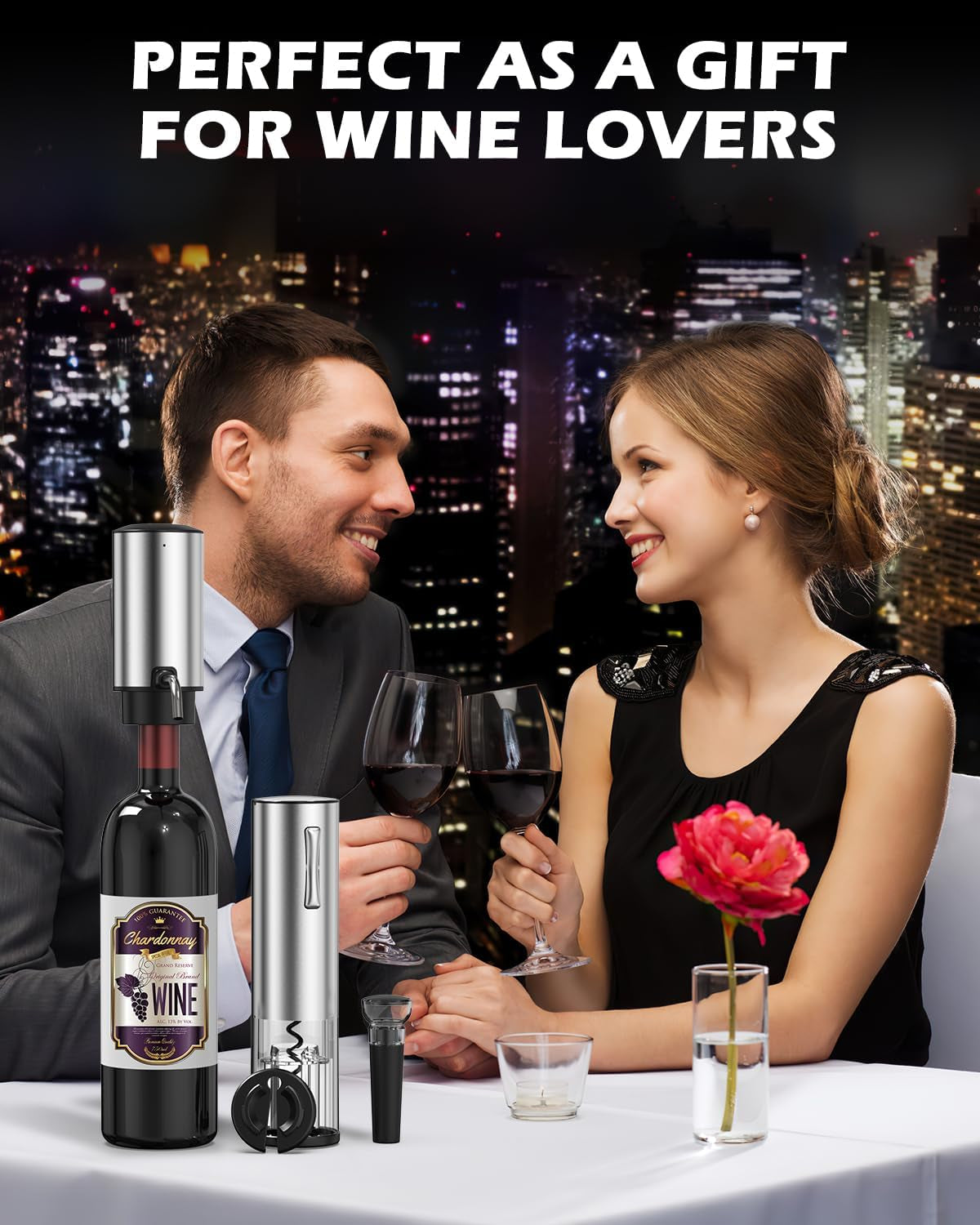 Rechargeable Electric Wine Opener - 4-In-1 Gift Set