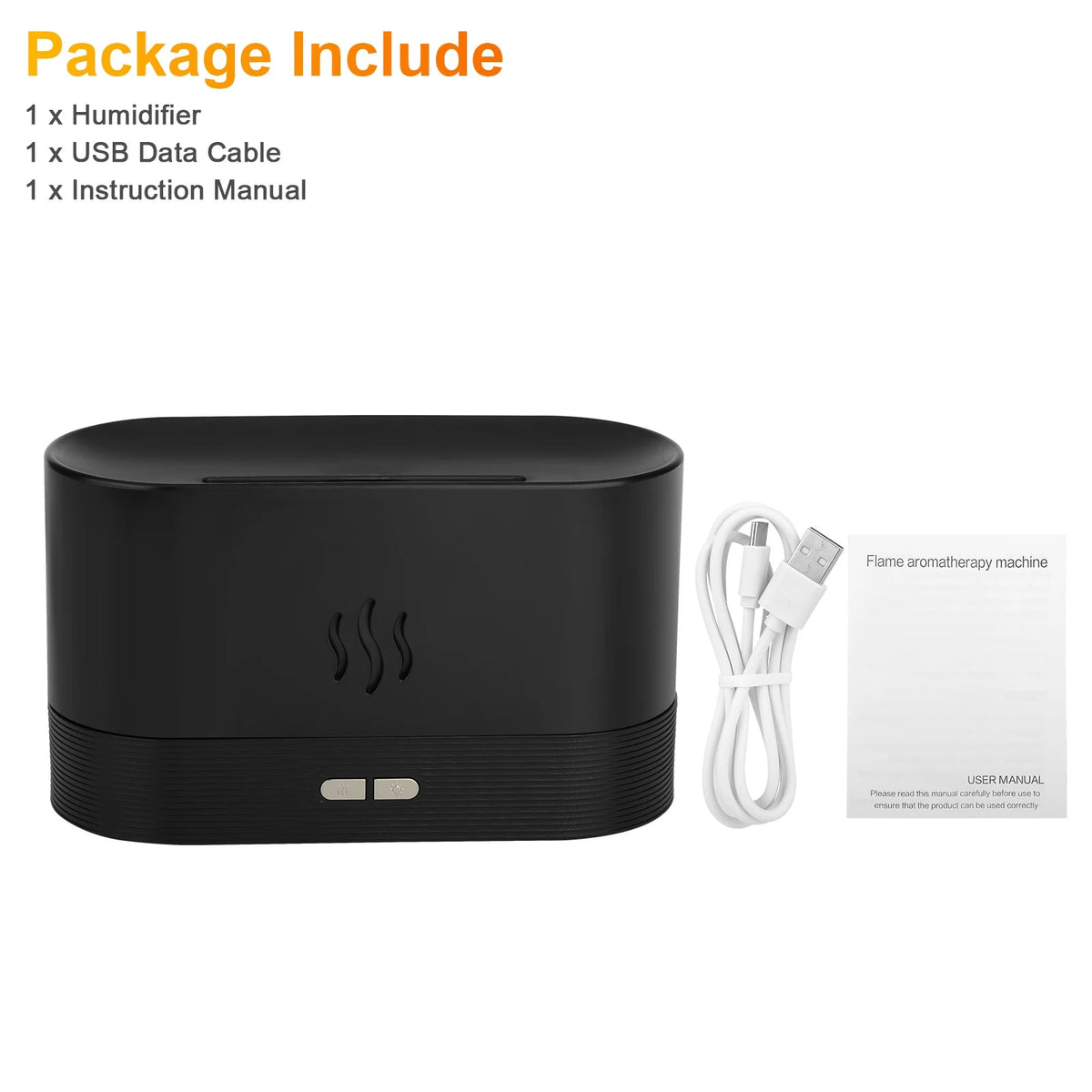 180Ml Flame Aroma Diffuser - 7-Color USB Humidifier