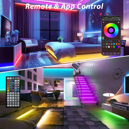 300Ft LED Strip Lights - Music Sync, App & Remote Control