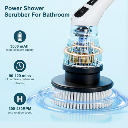 Electric Spin Scrubber 7-In-1 - Long Handle, Cordless