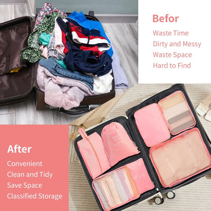 12-Piece Packing Cubes Set - Suitcase Organizer, Grey