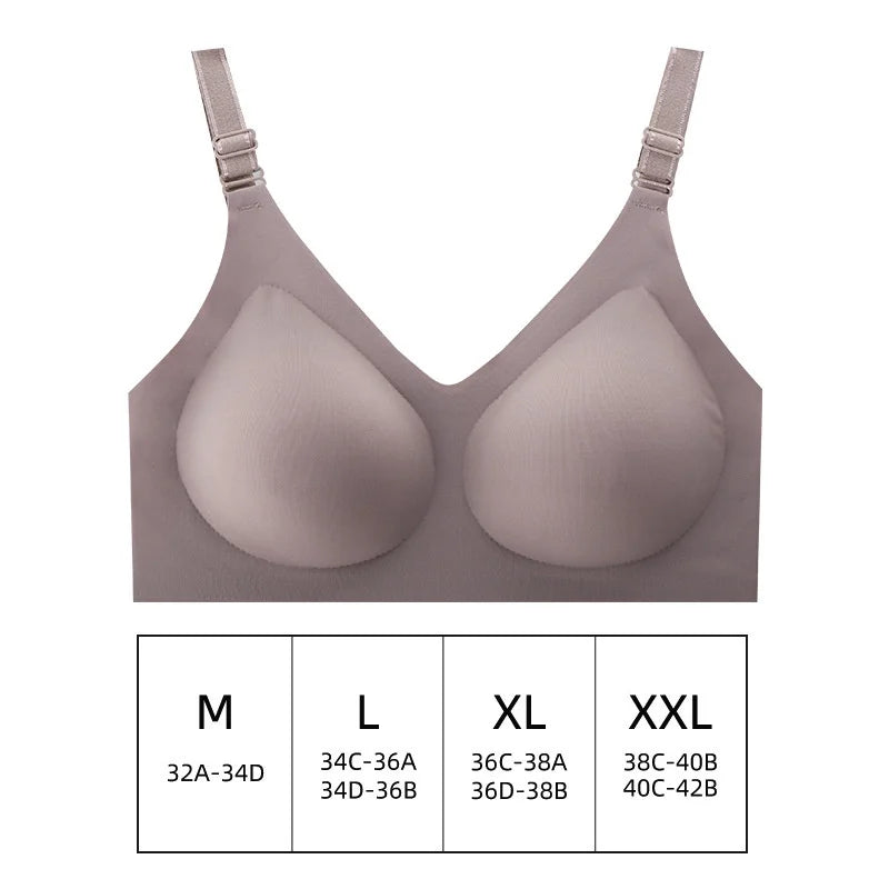 Seamless Wireless Comfort Bra - Deep V, Jelly Colors