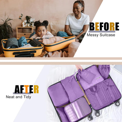8-Piece Packing Cubes - Lightweight Luggage Organizers