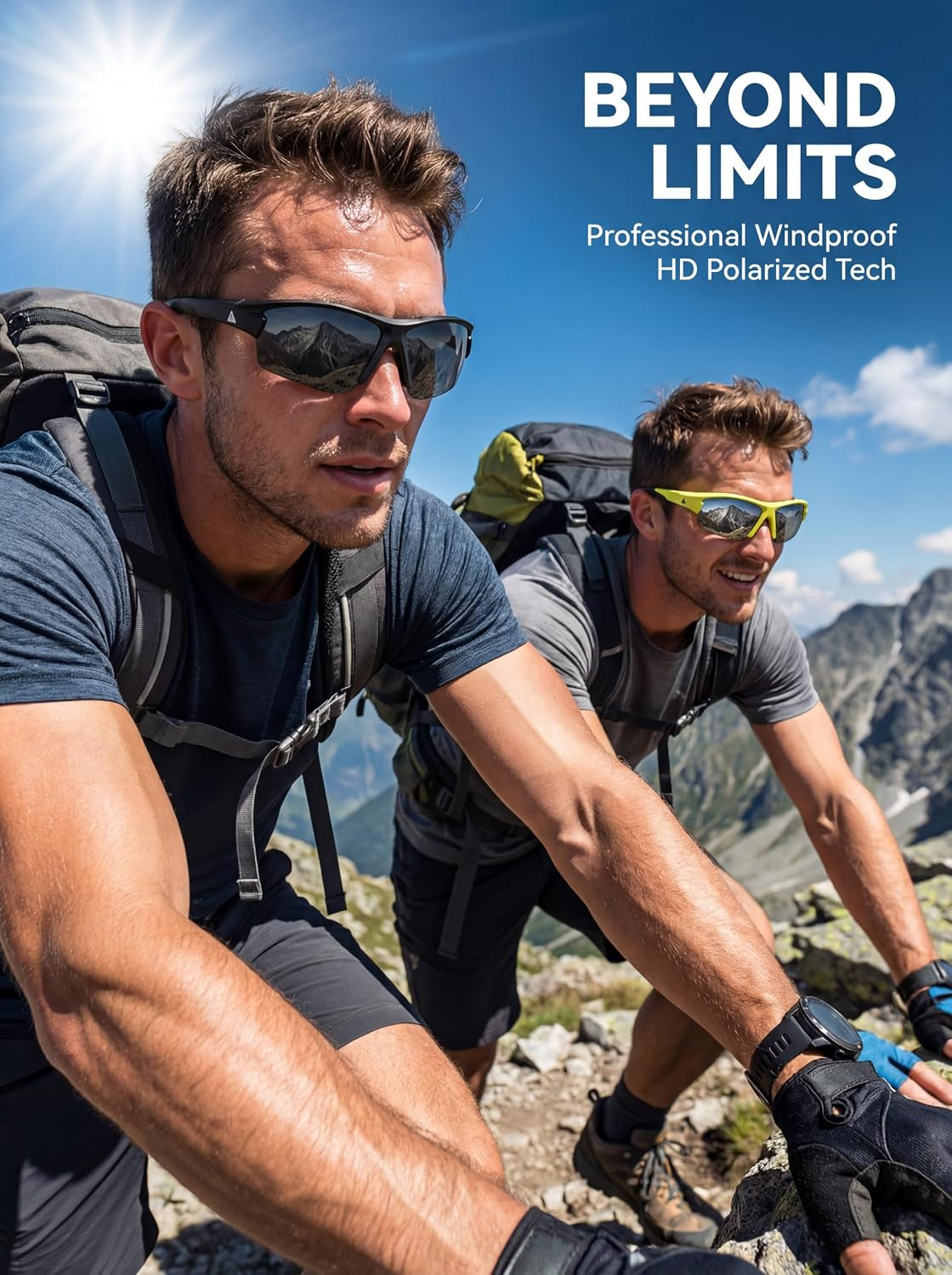 Polarized Sport Sunglasses - UV400, Anti-Slip Wrap Frame