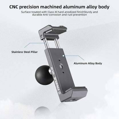 Aluminum Phone Holder - 20Mm Ball Mount, 360 Rotation