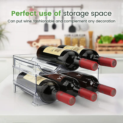 Stackable Water Bottle Organizer - Cabinet Rack (2 Pack)