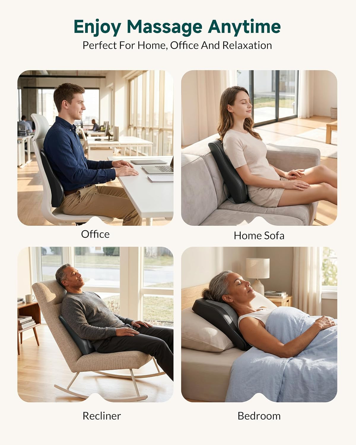 3D Kneading Shiatsu Chair Massage Pillow with Heat