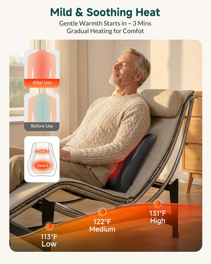 3D Kneading Shiatsu Chair Massage Pillow with Heat
