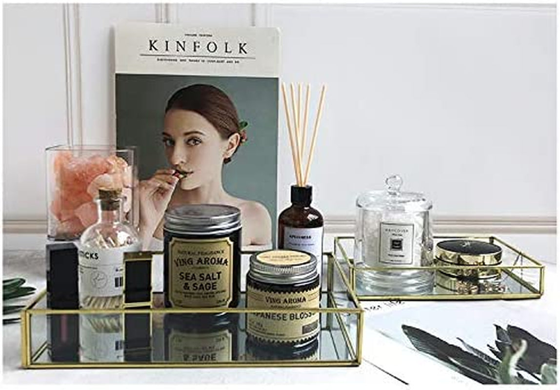 Gold Mirror Vanity Tray - Perfume & Jewelry Display