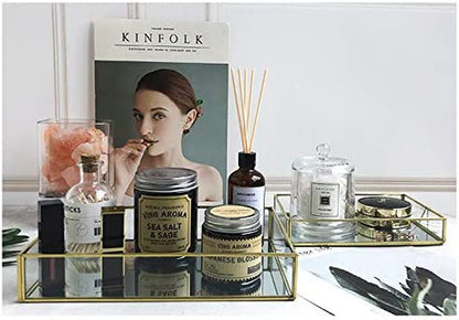 Gold Mirror Vanity Tray - Perfume & Jewelry Display