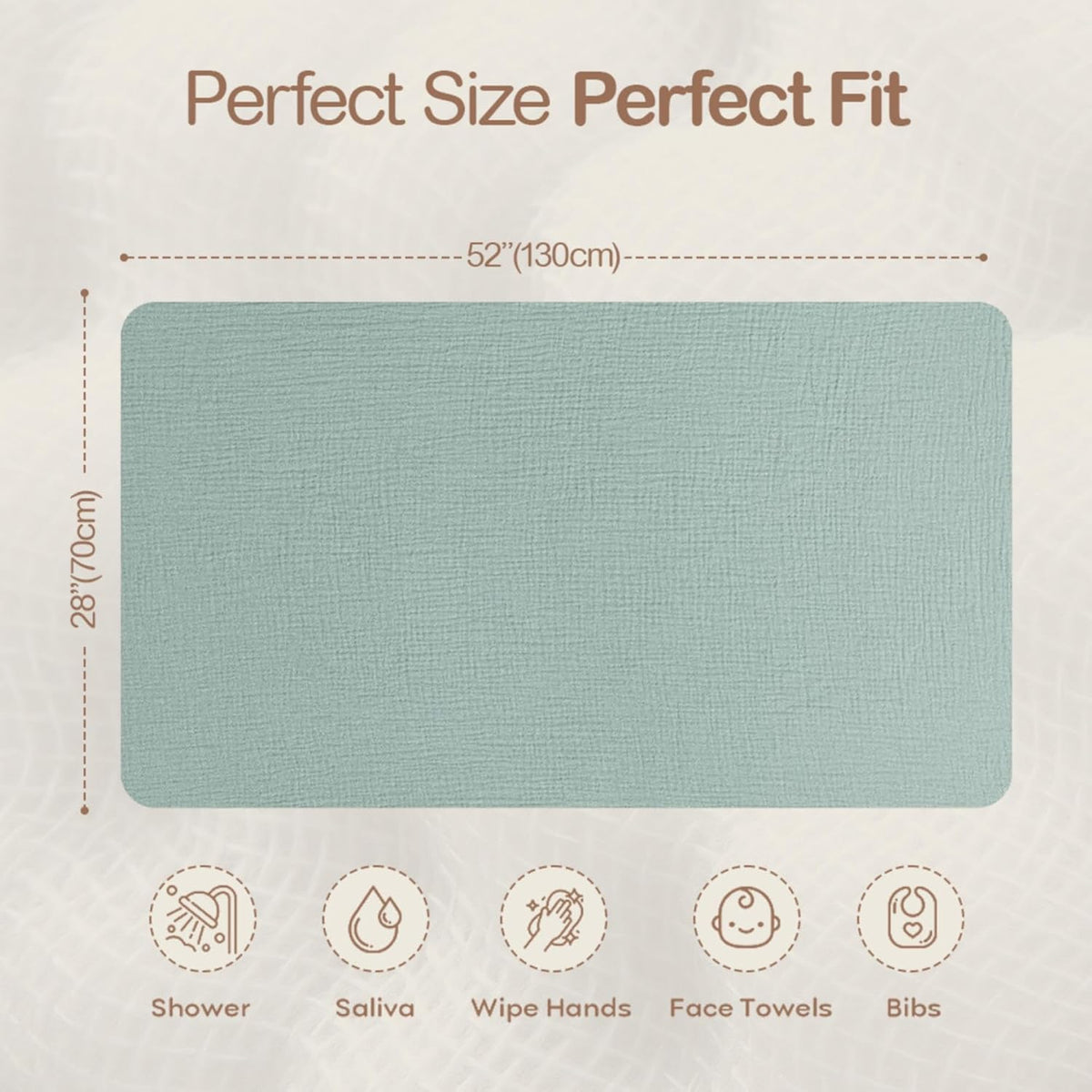 Muslin Crib Sheets 2-Pack - 100% Cotton, Green & Cream