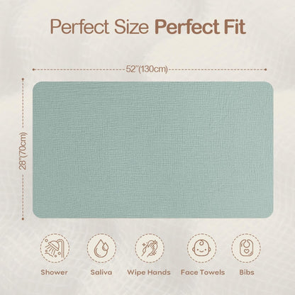 Muslin Crib Sheets 2-Pack - 100% Cotton, Green & Cream