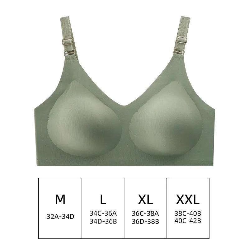 Seamless Wireless Comfort Bra - Deep V, Jelly Colors