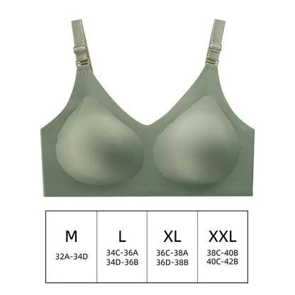 Seamless Wireless Comfort Bra - Deep V, Jelly Colors
