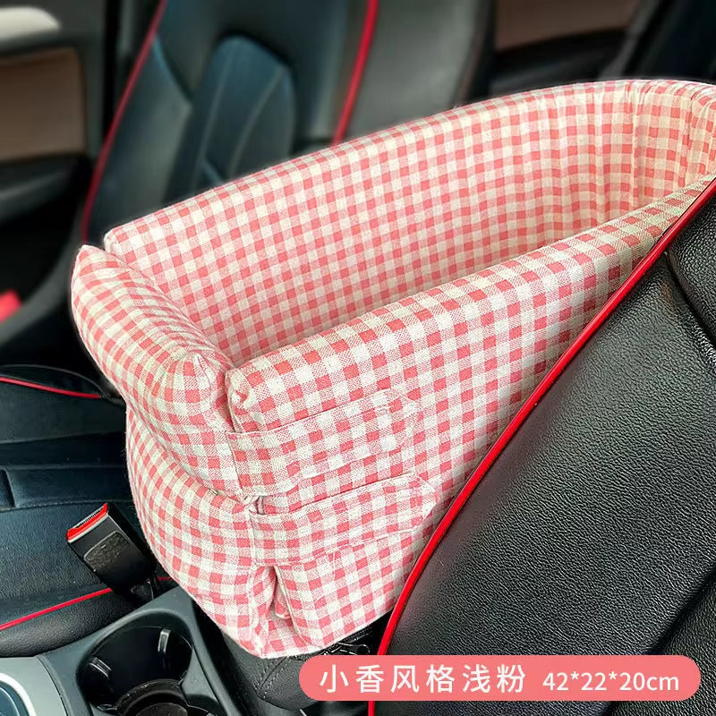 Center Console Dog Car Seat - Safety Travel Bed