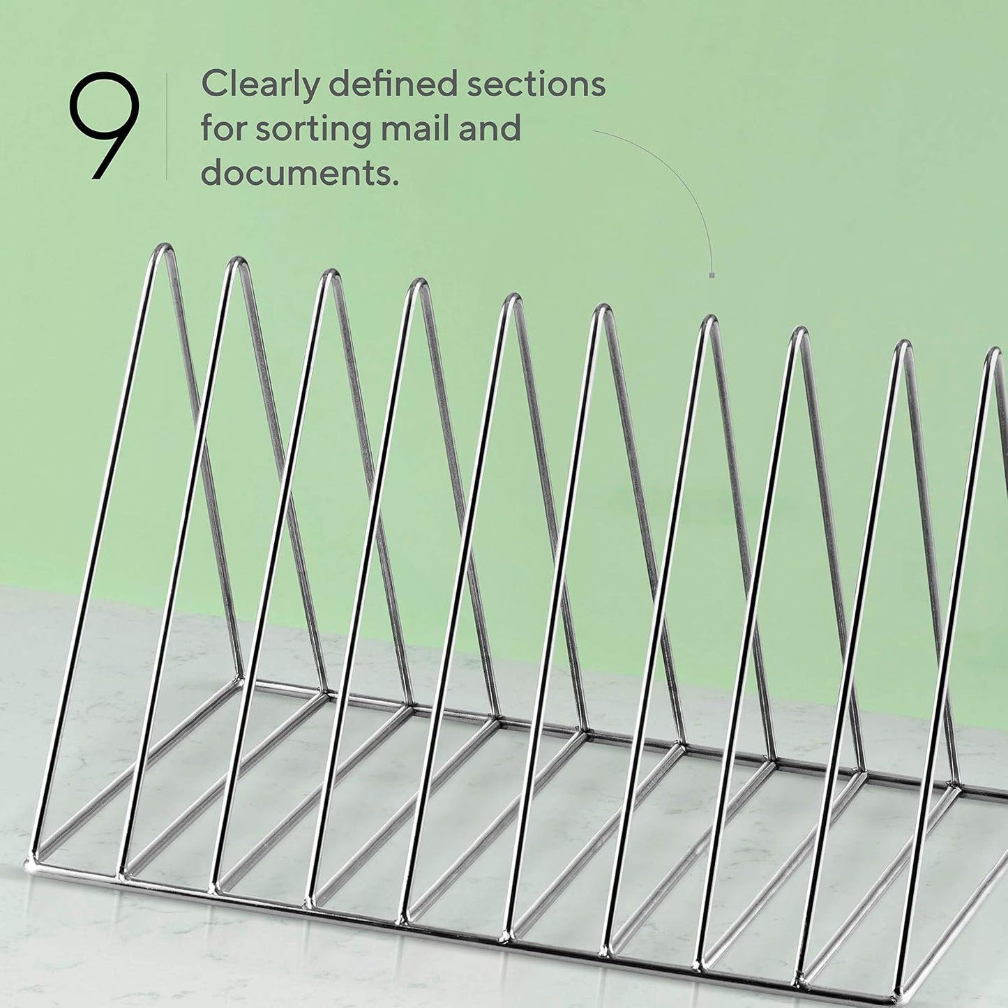 Wire Desk Bookshelf - Mail & Supply Organizer, Chrome