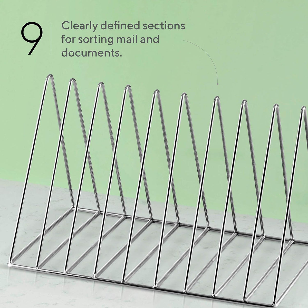 Wire Desk Bookshelf - Mail & Supply Organizer, Chrome