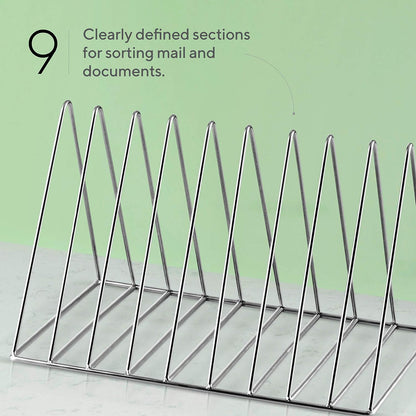 Wire Desk Bookshelf - Mail & Supply Organizer, Chrome