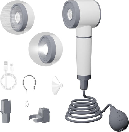 Rechargeable Portable Camp Shower with LED Light