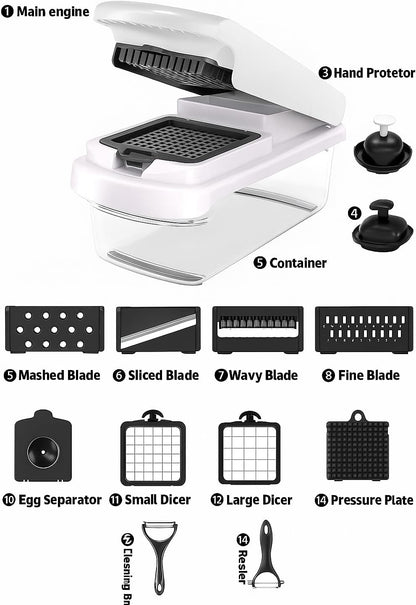 15-In-1 Chopper & Mandoline Set - Spiralizer Included