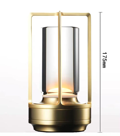 Cordless Crystal Table Lamp - Touch Dimming, Rechargeable