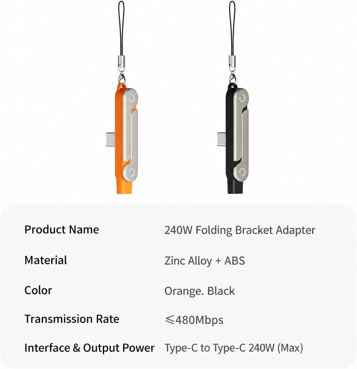 240W Invisible Charging Cable with Foldable Phone Stand