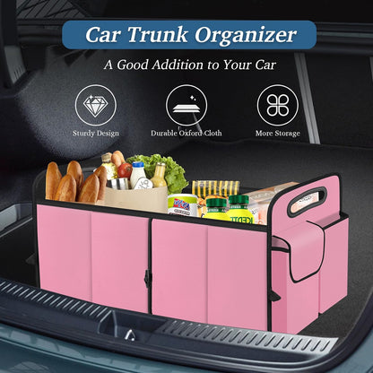 Collapsible Trunk Organizer - Multi-Compartment, Pink