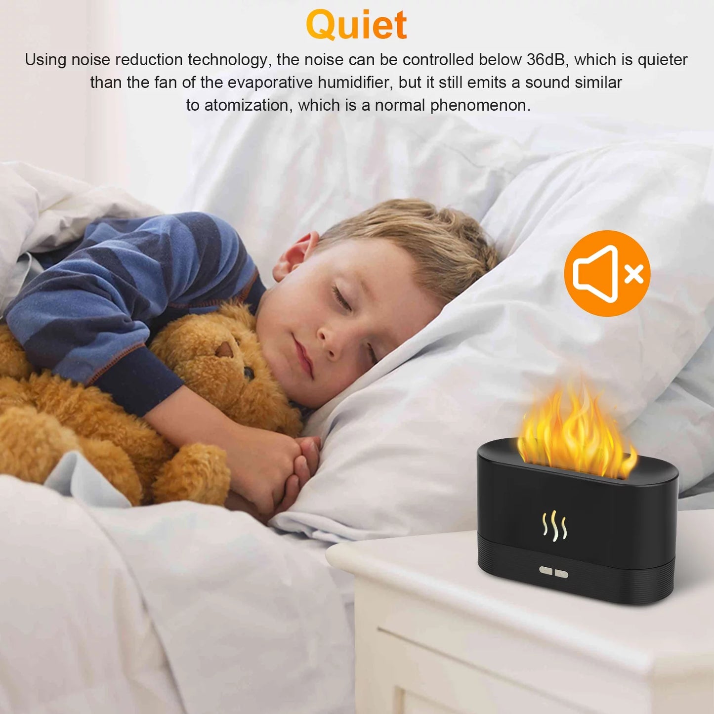 180Ml Flame Aroma Diffuser - 7-Color USB Humidifier
