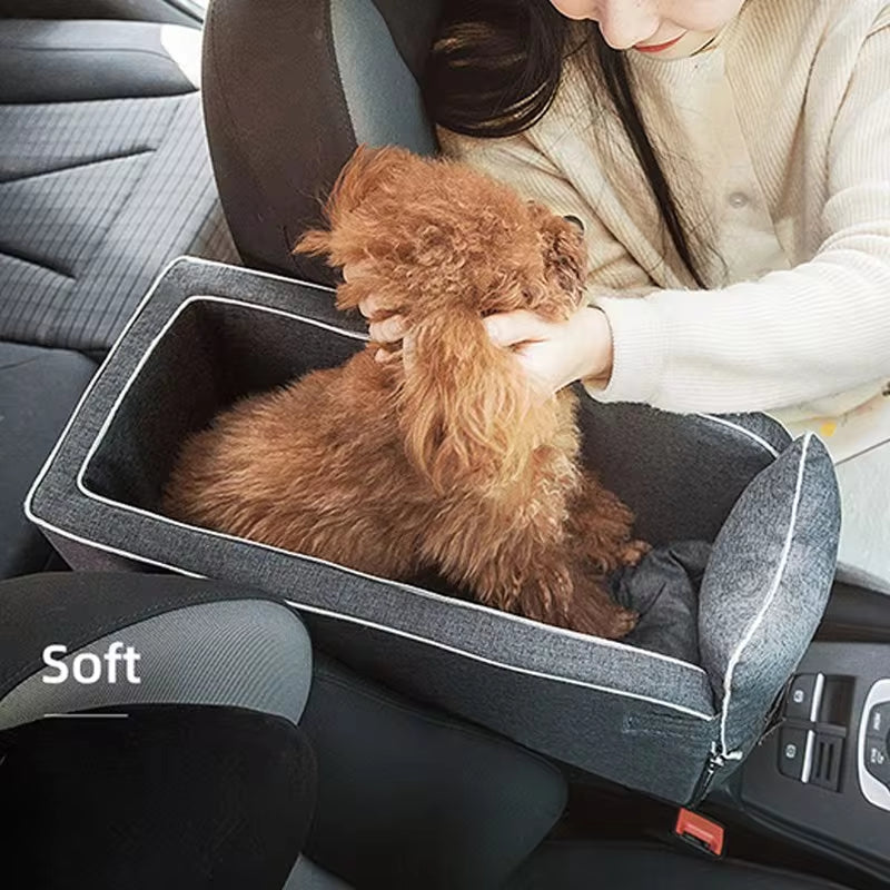 Center Console Dog Car Seat - Safety Travel Bed