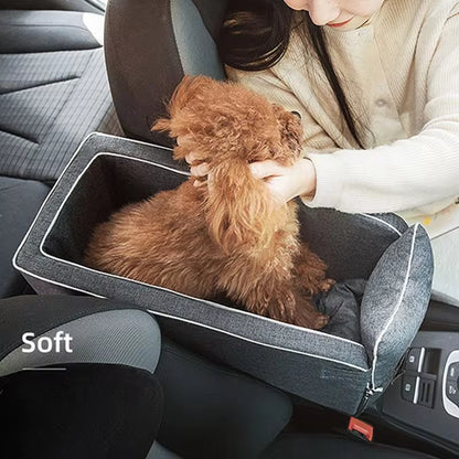 Center Console Dog Car Seat - Safety Travel Bed