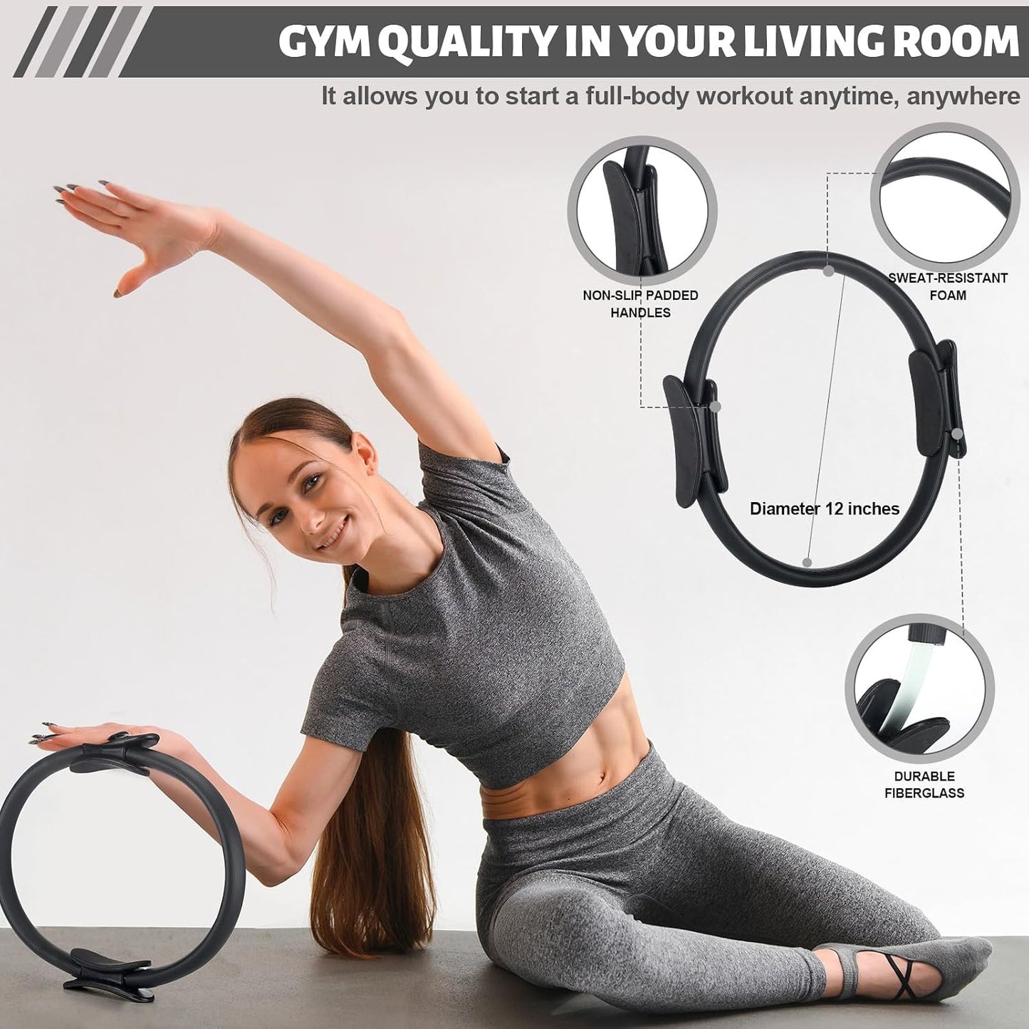 18-Piece Pilates Ring Set - Ball, Straps, Bands & Socks