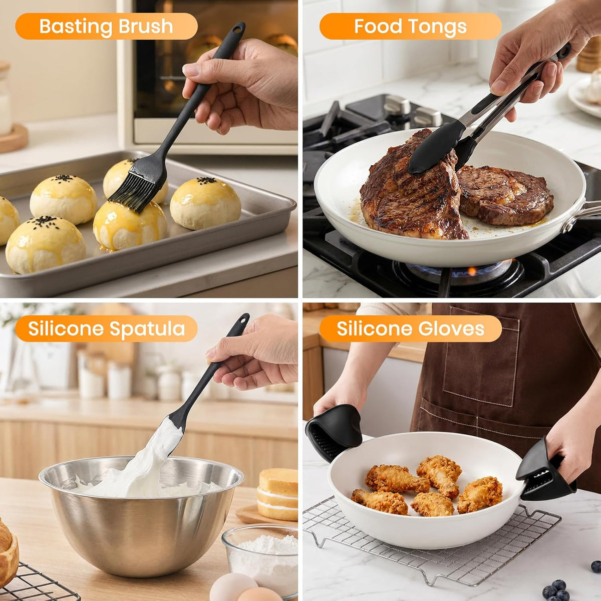 21-Piece Silicone Air Fryer Liners - Fits Ninja Dual Basket