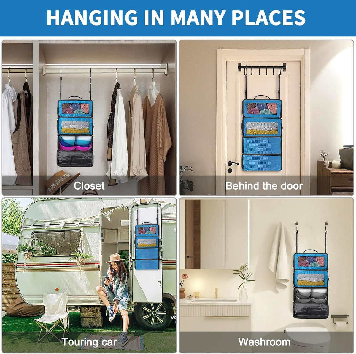 Hanging Travel Organizer - Shelf-Style Suitcase Packing Cube
