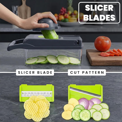 15-In-1 Food Chopper - Slicer, Dicer & Grater with Basket