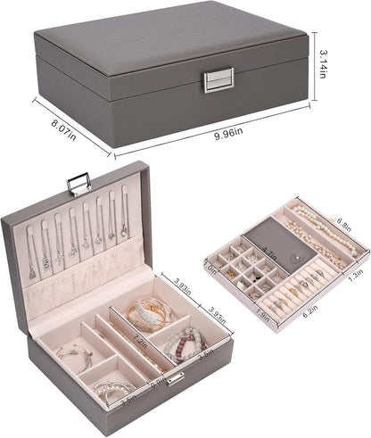 Travel Jewelry Organizer Case - Compact with Compartments