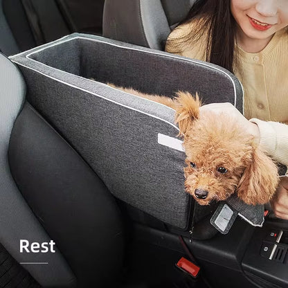 Center Console Dog Car Seat - Safety Travel Bed
