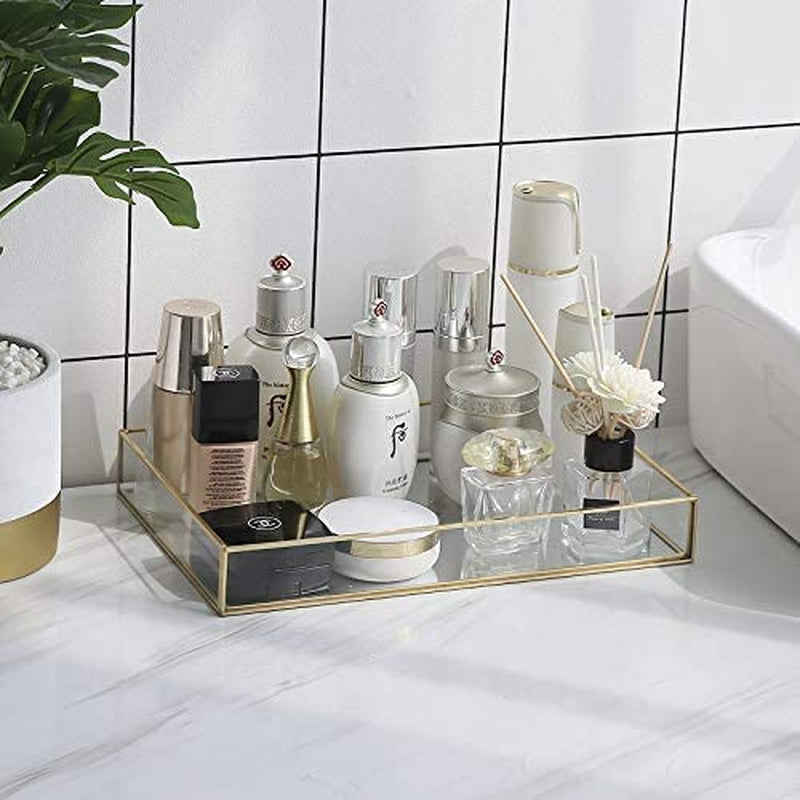 Gold Mirror Vanity Tray - Perfume & Jewelry Display