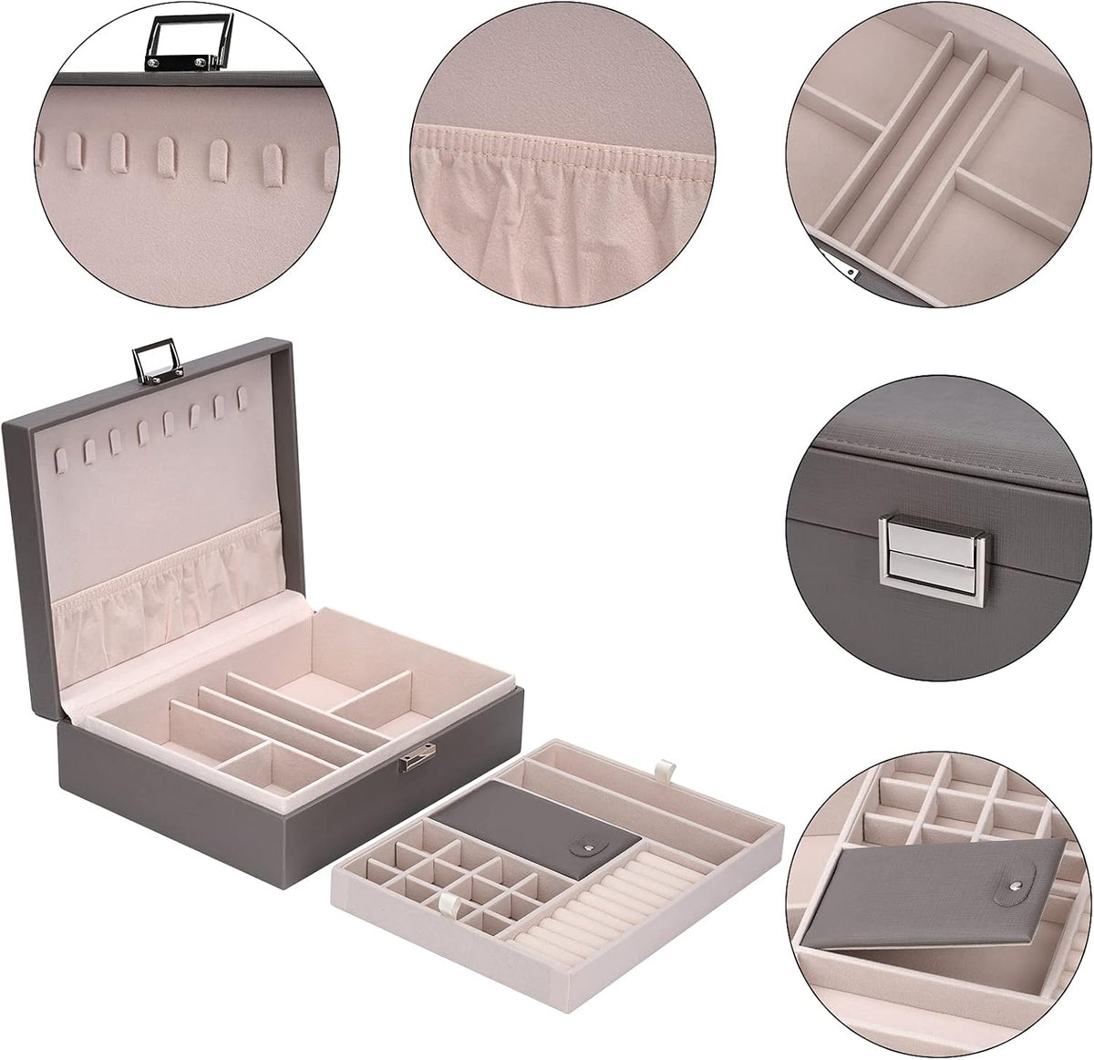 Travel Jewelry Organizer Case - Compact with Compartments