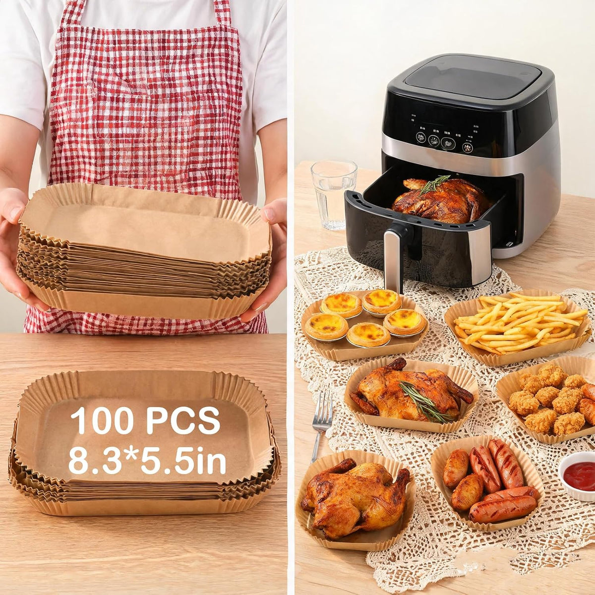 21-Piece Silicone Air Fryer Liners - Fits Ninja Dual Basket