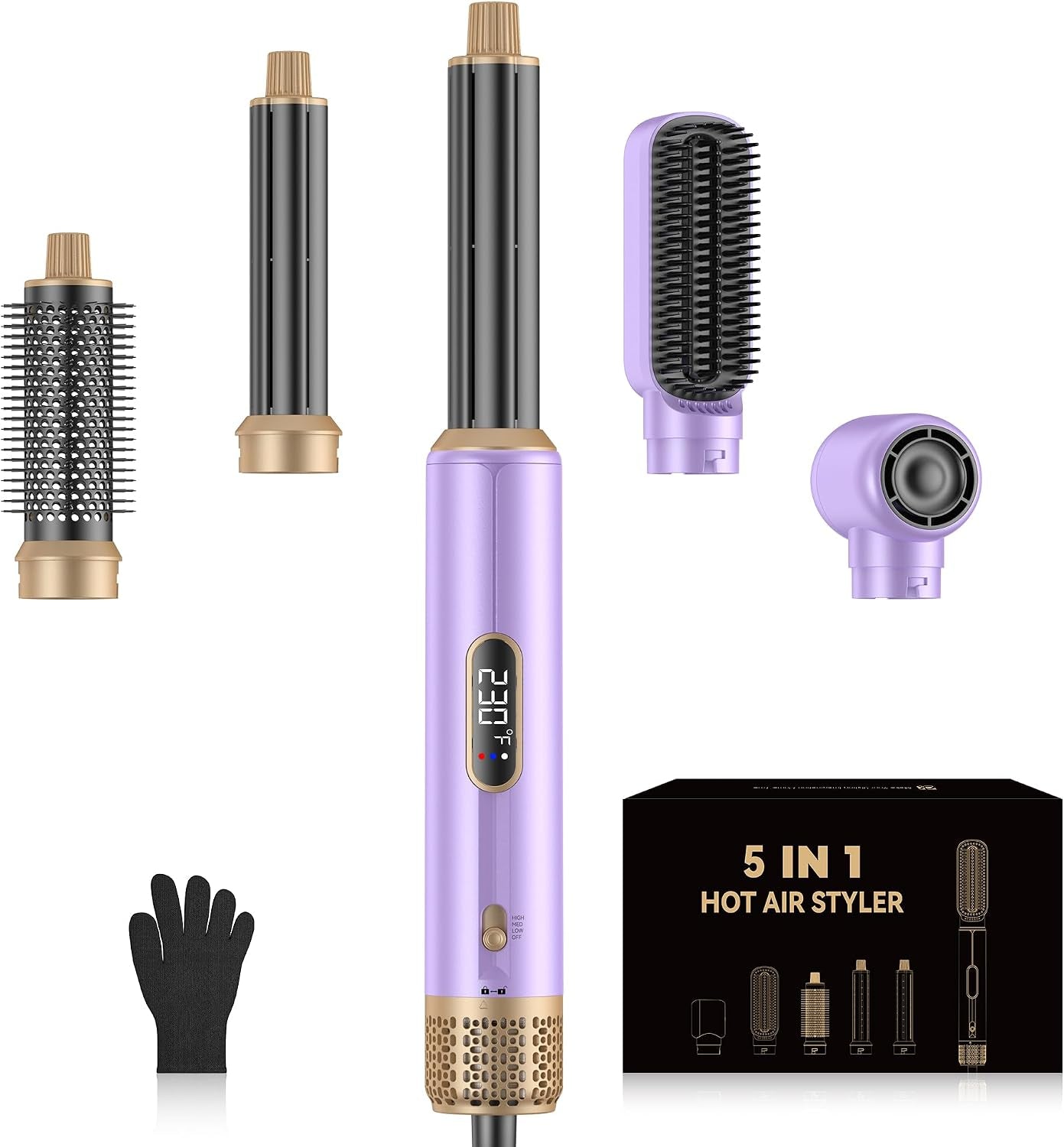 5-In-1 Blow Dryer Brush with LCD Display - Ionic Styler