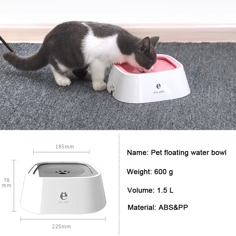 No-Spill Dog Water Bowl - Floating Disc Stops Splashing