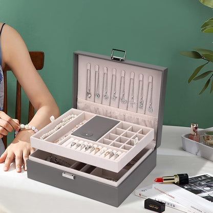Travel Jewelry Organizer Case - Compact with Compartments