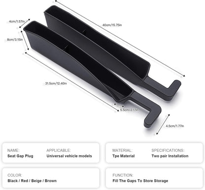 Car Seat Gap Filler Set - Stops Dropped Phones & Keys (2 Pack)