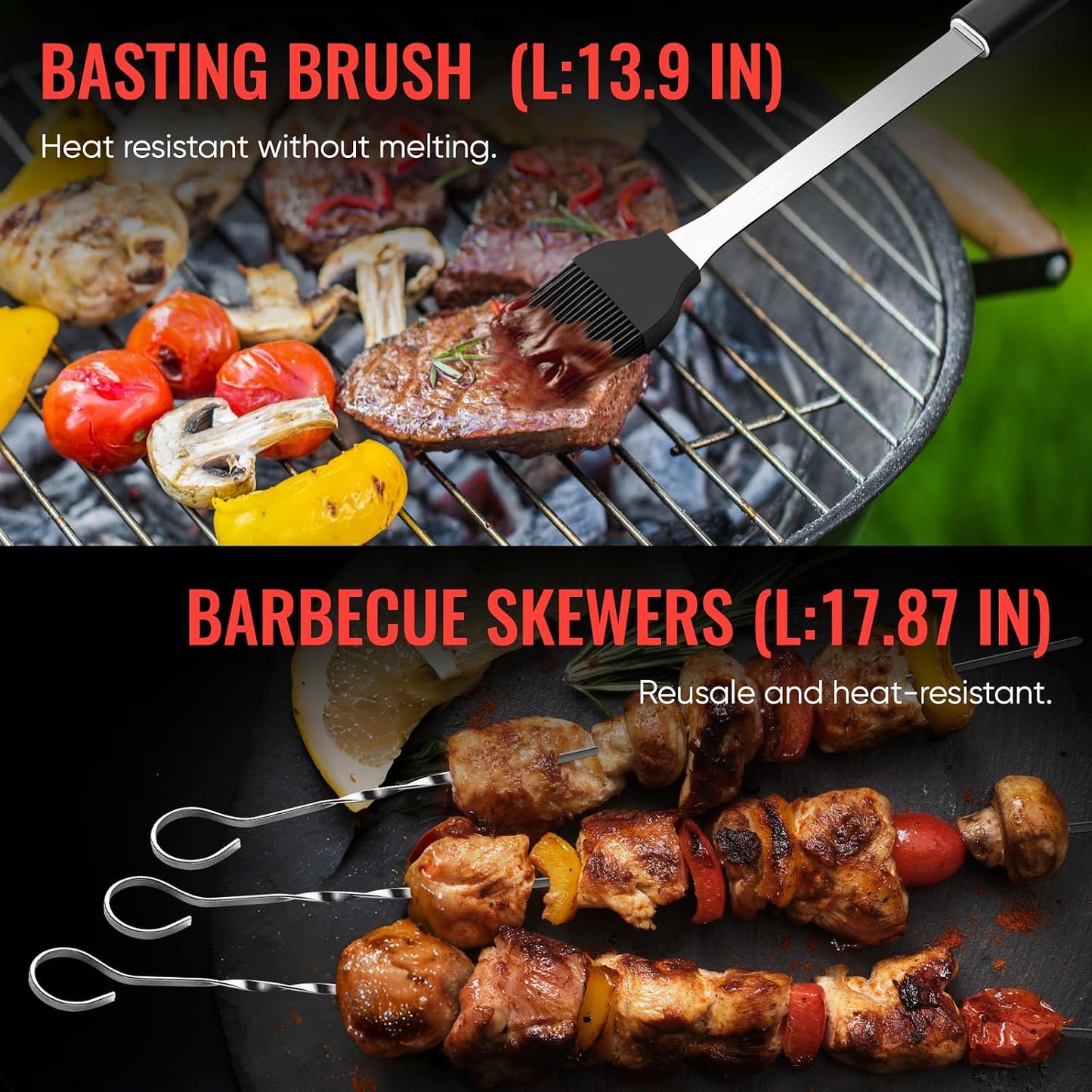 Stainless Steel Grill Tool Set - Outdoor BBQ Utensils