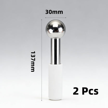 Facial Ice Globes - Unbreakable Steel Cryo Rollers (2 Pack)