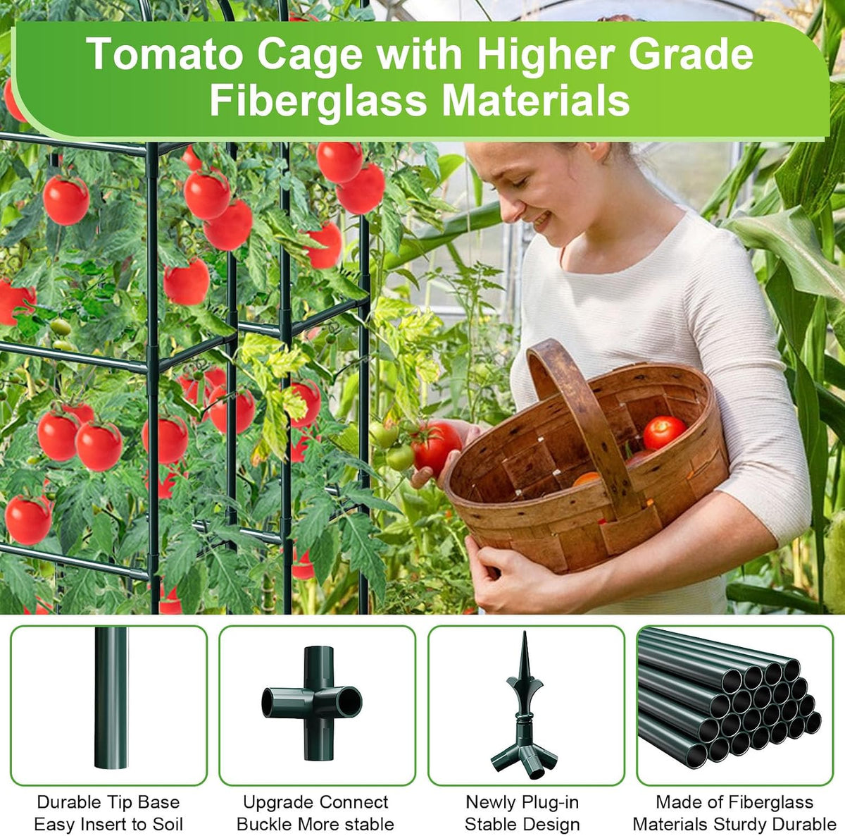 Self-Watering Tomato Planter with 71In Trellis