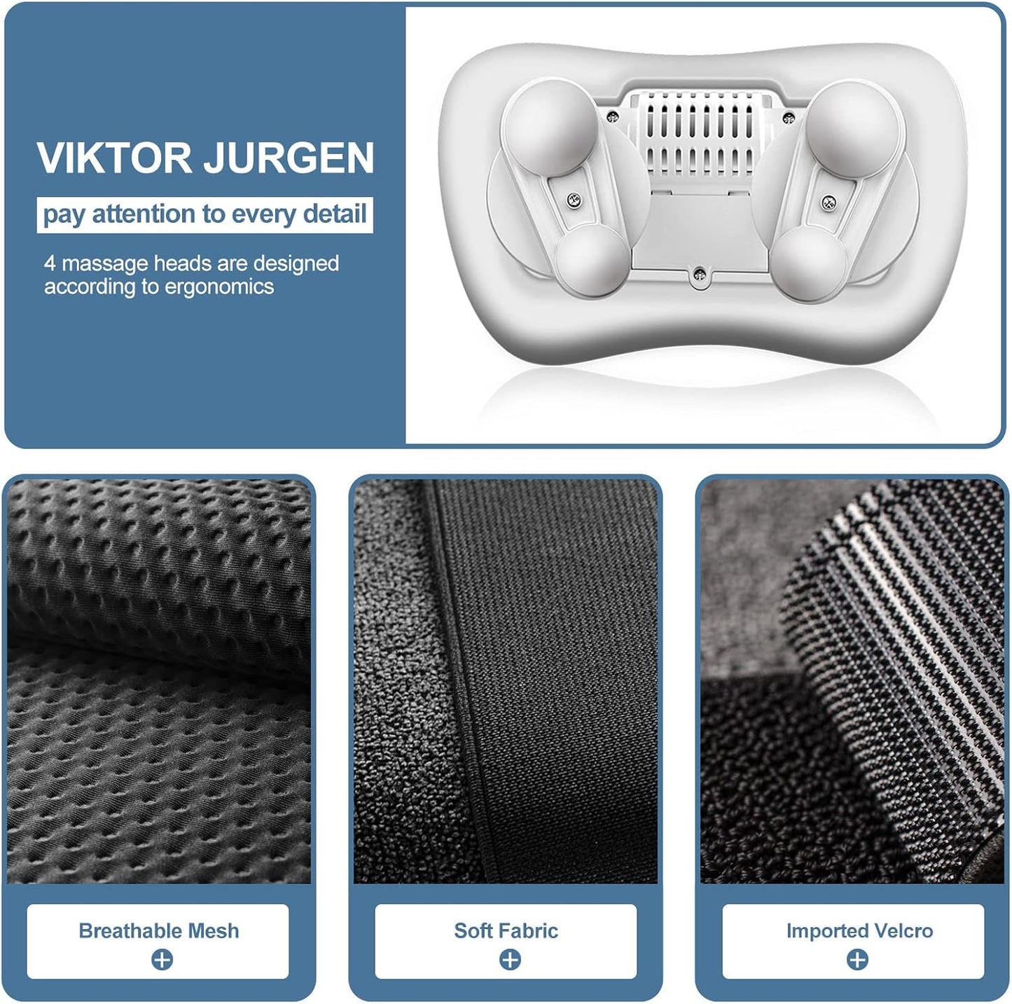 Deep Kneading Back Massager with Heat - Home & Car
