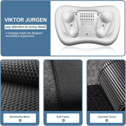 Deep Kneading Back Massager with Heat - Home & Car
