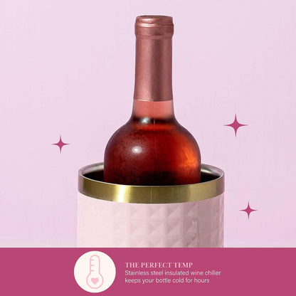 Wine Chiller Gift Set - Insulated Sleeve, Corkscrew & Stopper
